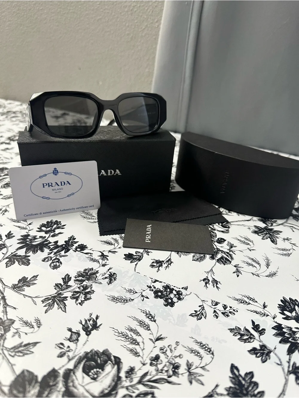 Prada Black Men’s Wraparound Sunglasses
